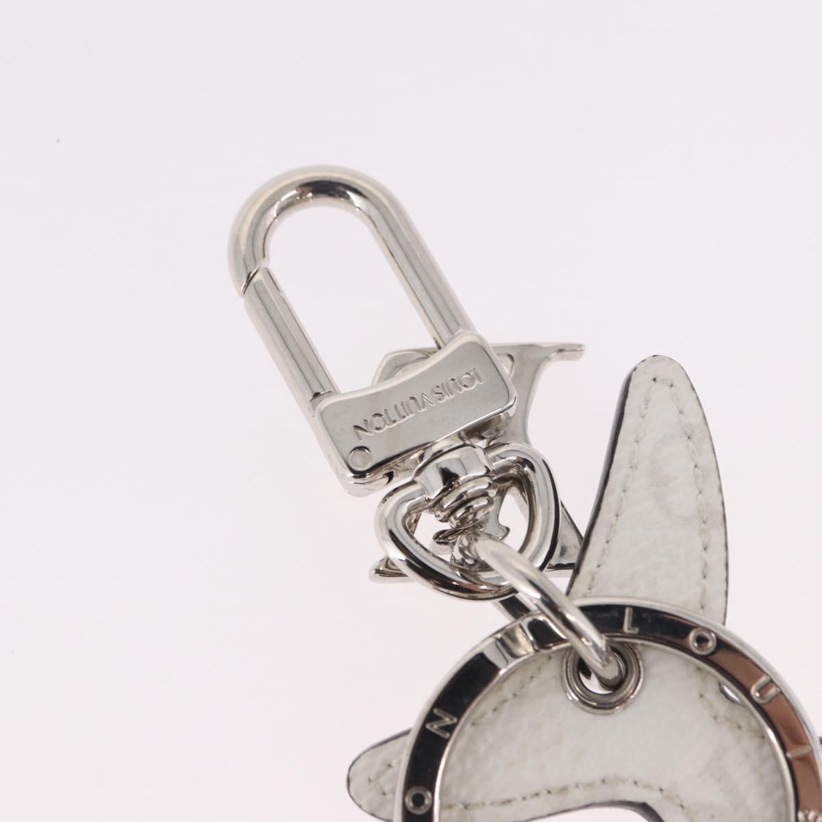 LOUIS VUITTON Porte Cles LV Shark Charm Leather Blue MP2978 LV Auth 184879M