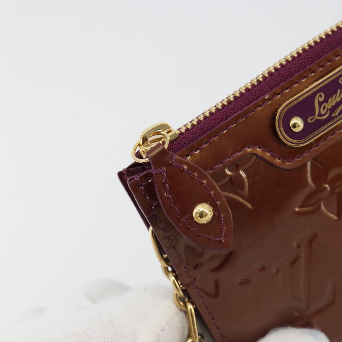 LOUIS VUITTON Monogram Vernis Pochette Cles NM Purse Violet M93560 Auth 184881A