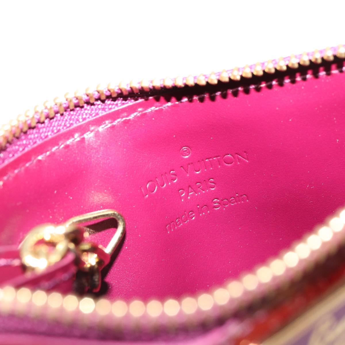 LOUIS VUITTON Monogram Vernis Pochette Cles NM Purse Violet M93560 Auth 184881A