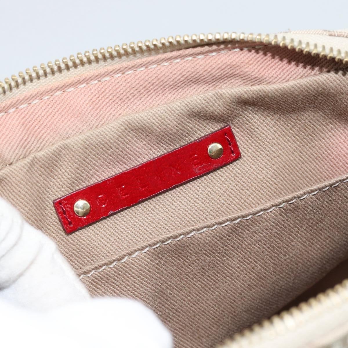 CELINE Macadam Canvas Shoulder Bag Beige Gold Auth 184882V