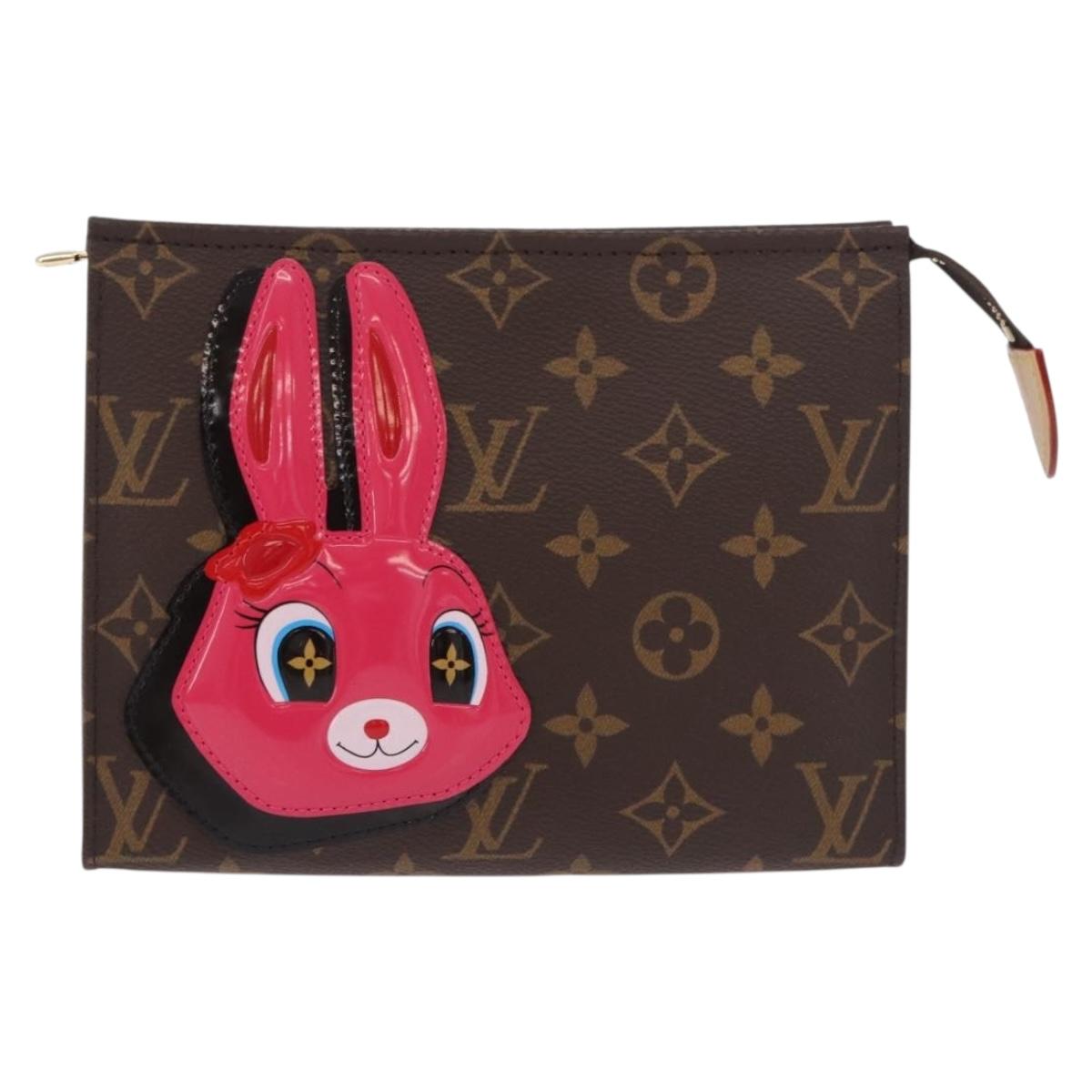 LOUIS VUITTON Monogram Reverse Trio Posh Toilette Clutch M11254 LV Auth 184887SM
