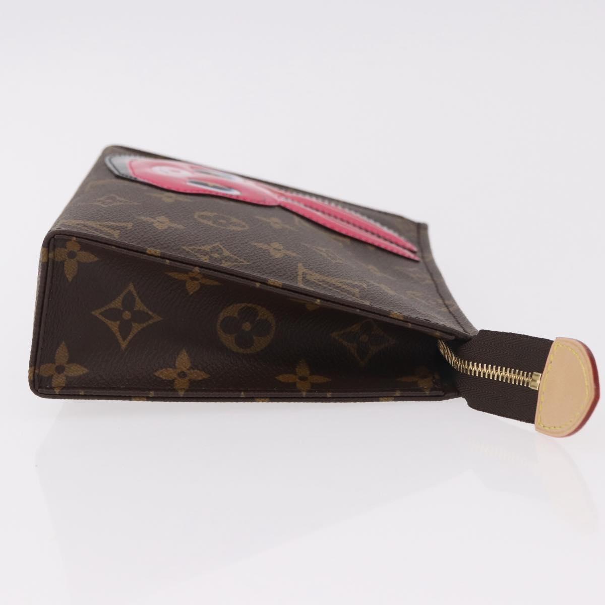 LOUIS VUITTON Monogram Reverse Trio Posh Toilette Clutch M11254 LV Auth 184887SM