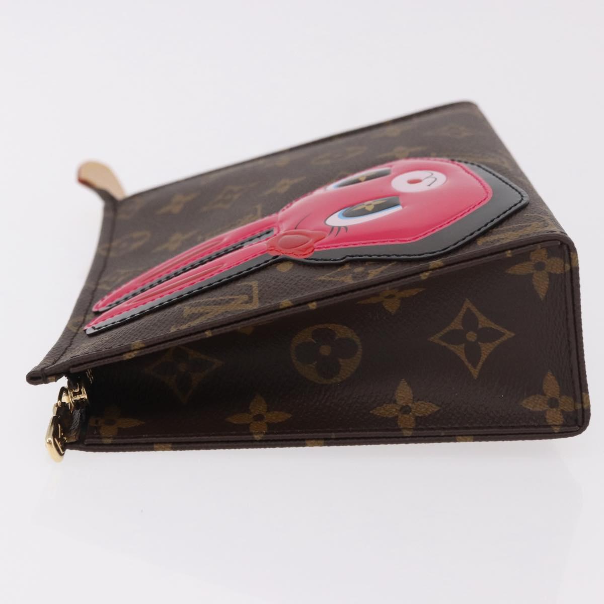 LOUIS VUITTON Monogram Reverse Trio Posh Toilette Clutch M11254 LV Auth 184887SM