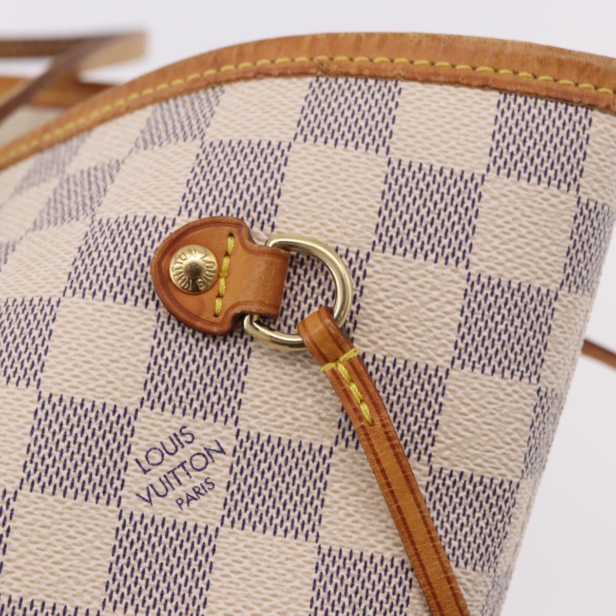 LOUIS VUITTON Damier Azur Neverfull MM Tote Bag N41605 LV Auth 184900