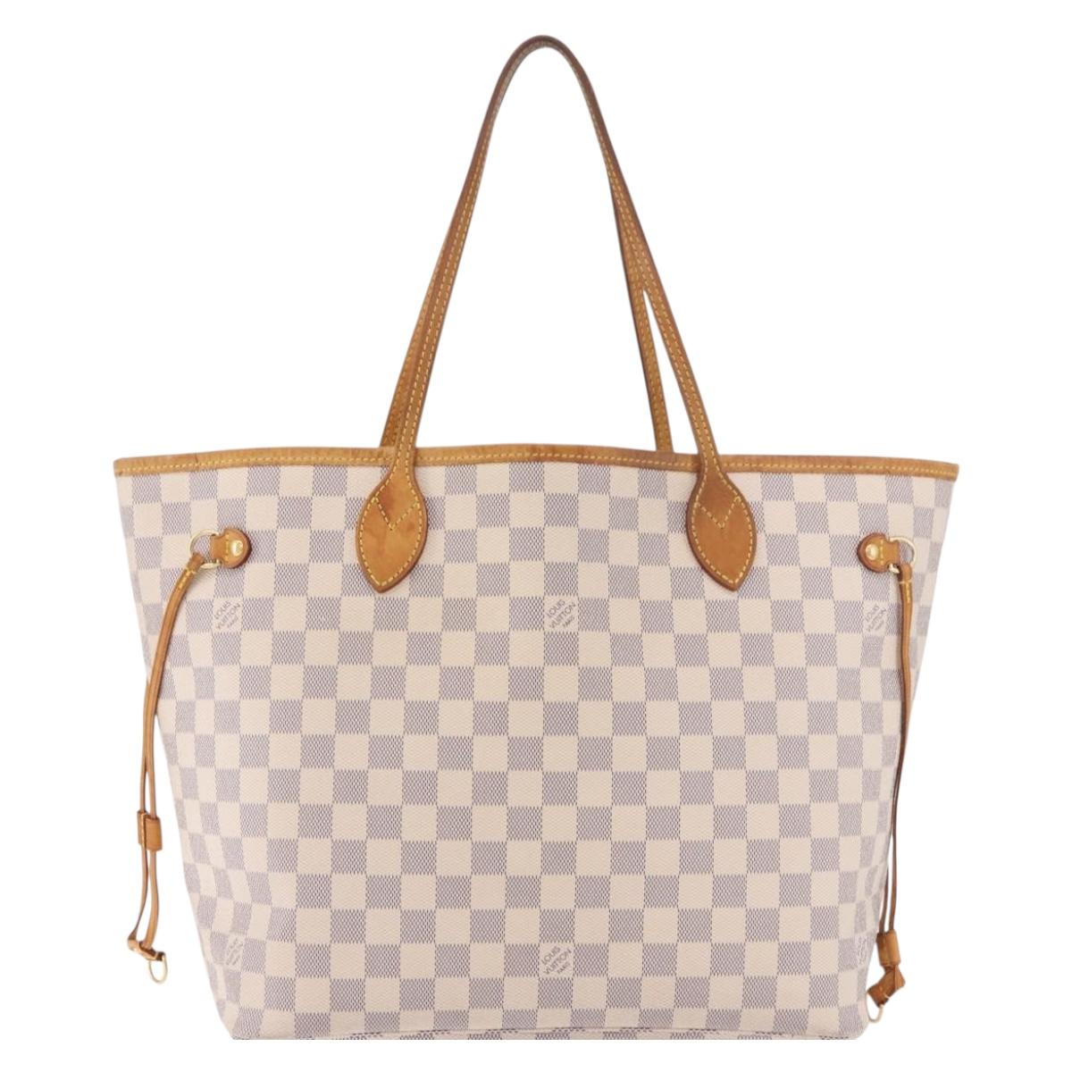 LOUIS VUITTON Damier Azur Neverfull MM Tote Bag N41605 LV Auth 184900