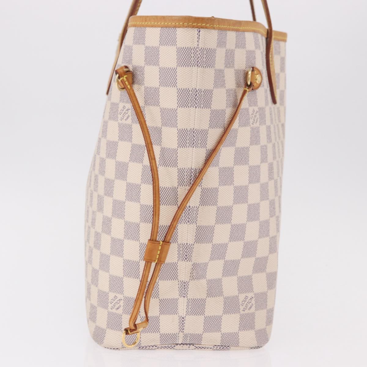 LOUIS VUITTON Damier Azur Neverfull MM Tote Bag N41605 LV Auth 184900