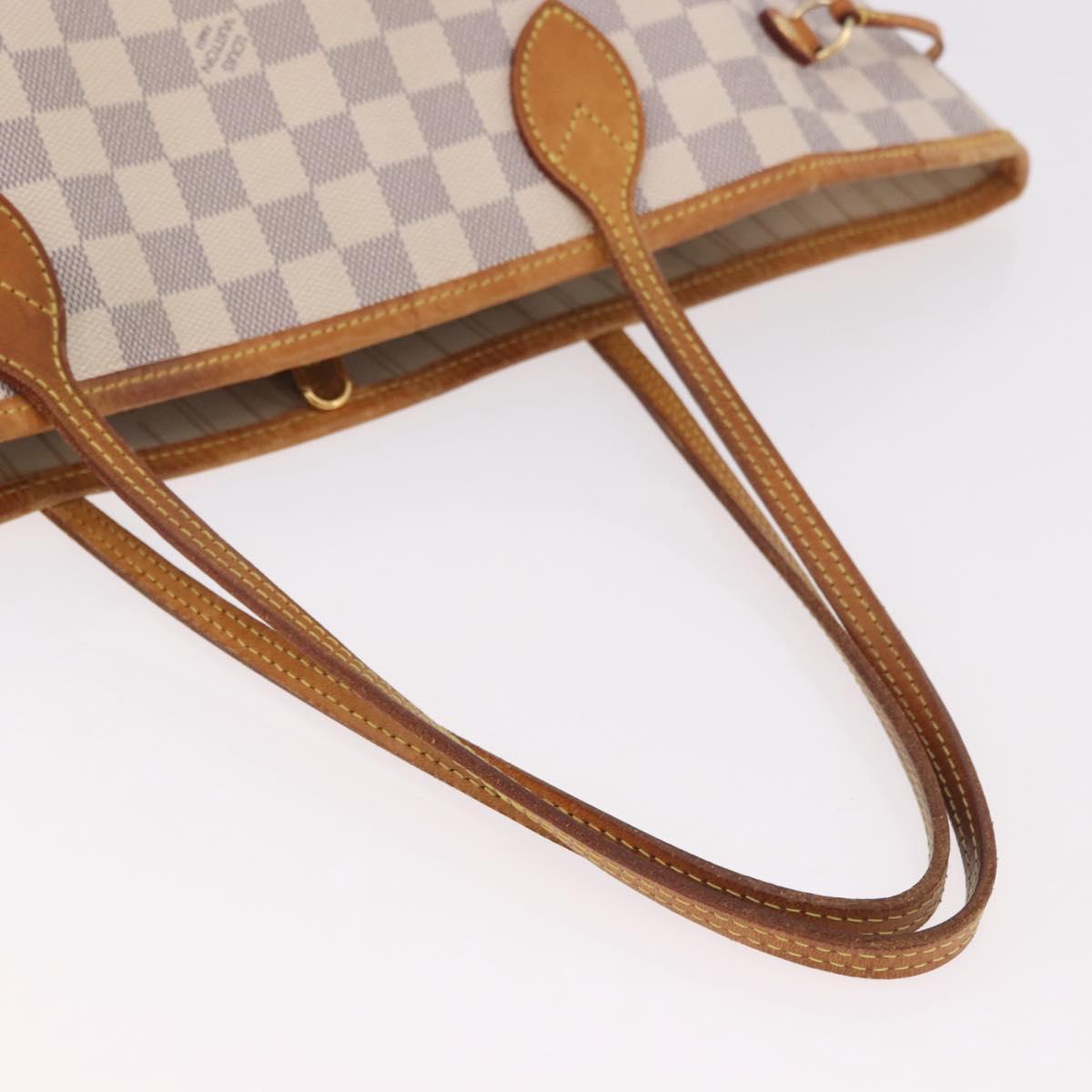 LOUIS VUITTON Damier Azur Neverfull MM Tote Bag N41605 LV Auth 184900