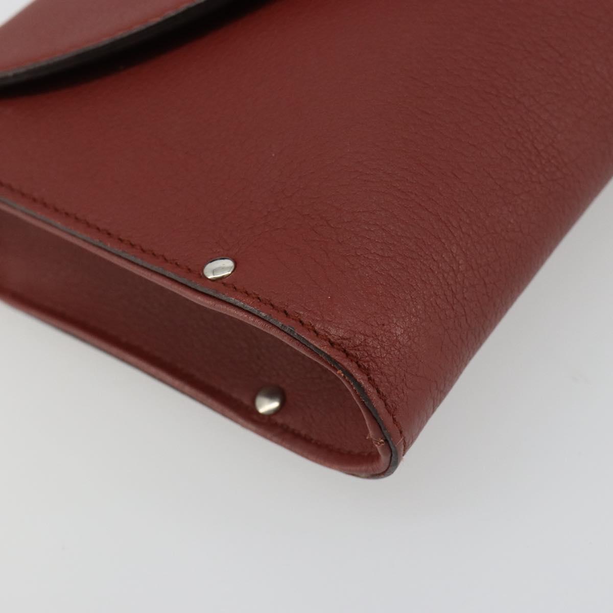 Salvatore Ferragamo Gancini Shoulder Bag Leather Brown Silver Auth 184909A