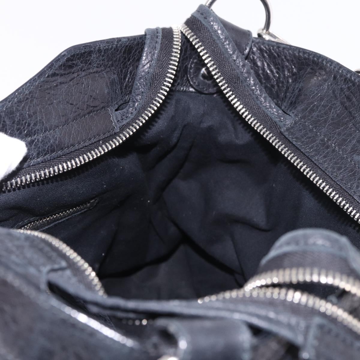 BALENCIAGA The Town Hand Bag Leather 2way Black Silver 240578 Auth 184913SAM