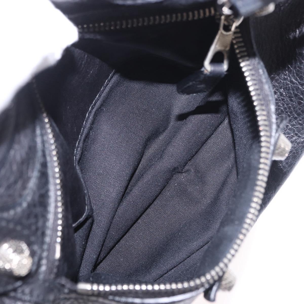 BALENCIAGA The Town Hand Bag Leather 2way Black Silver 240578 Auth 184913SAM