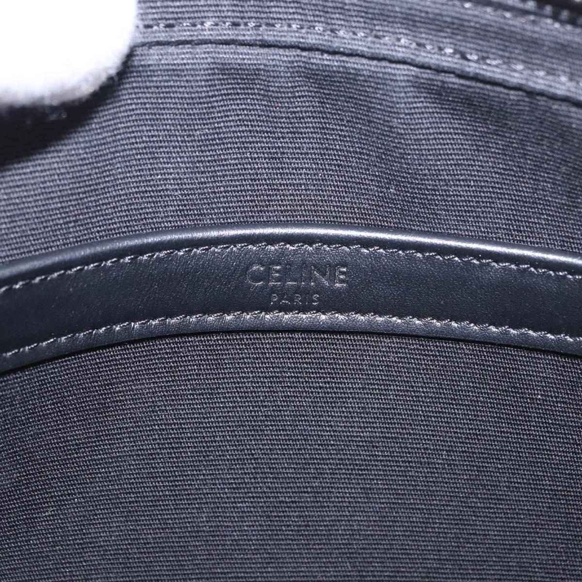 CELINE Macadam Canvas Shoulder Bag PVC Black Silver Auth 184915SAM