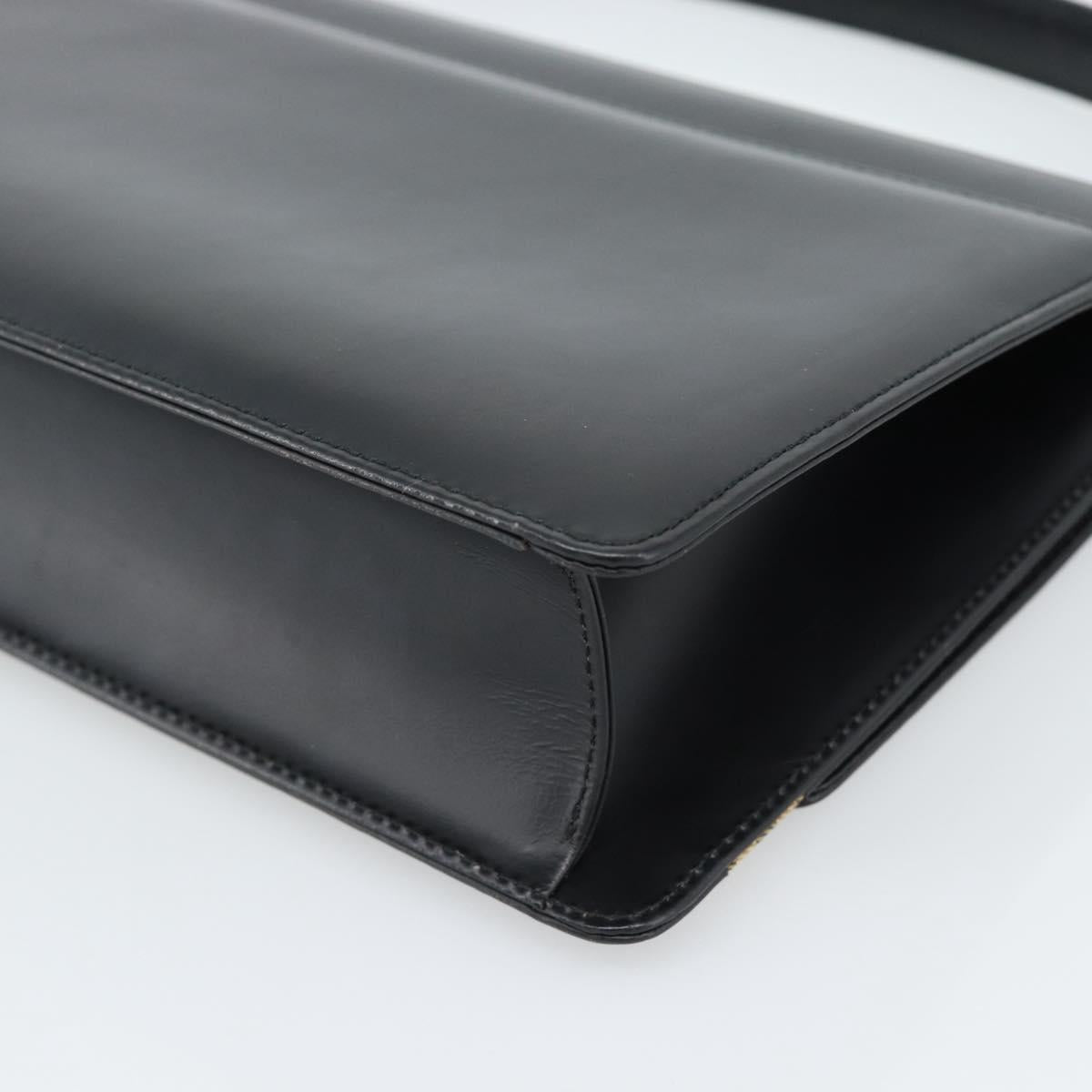 BURBERRY Nova Check Shoulder Bag Leather Black Silver Auth 184916
