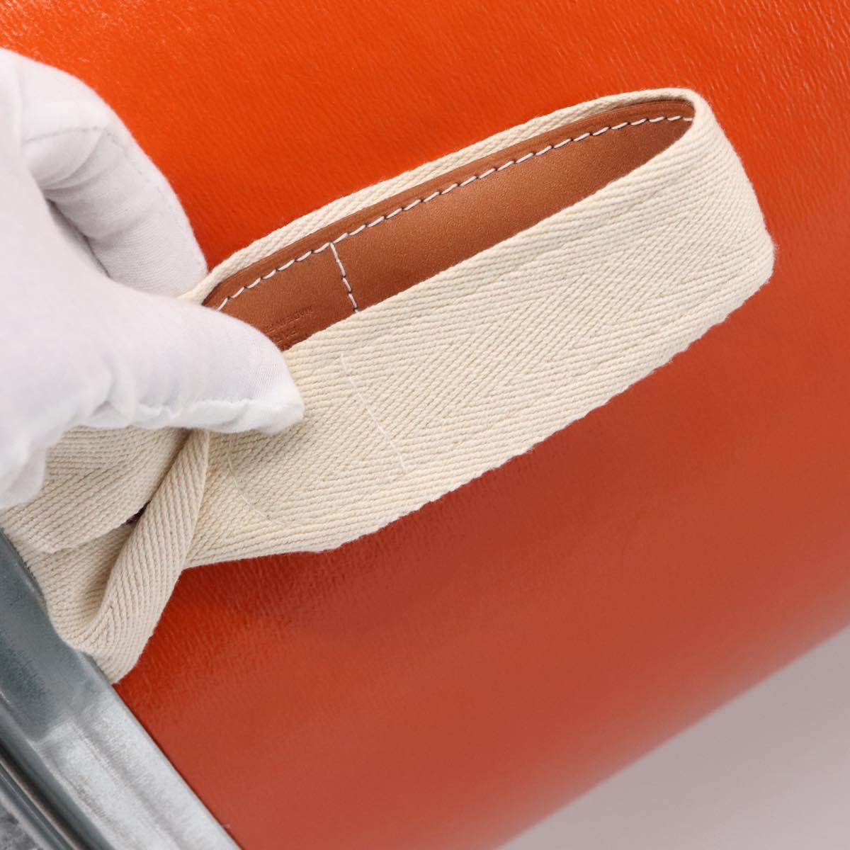 HERMES Saddle Box metal Orange 800108E Auth 184918M