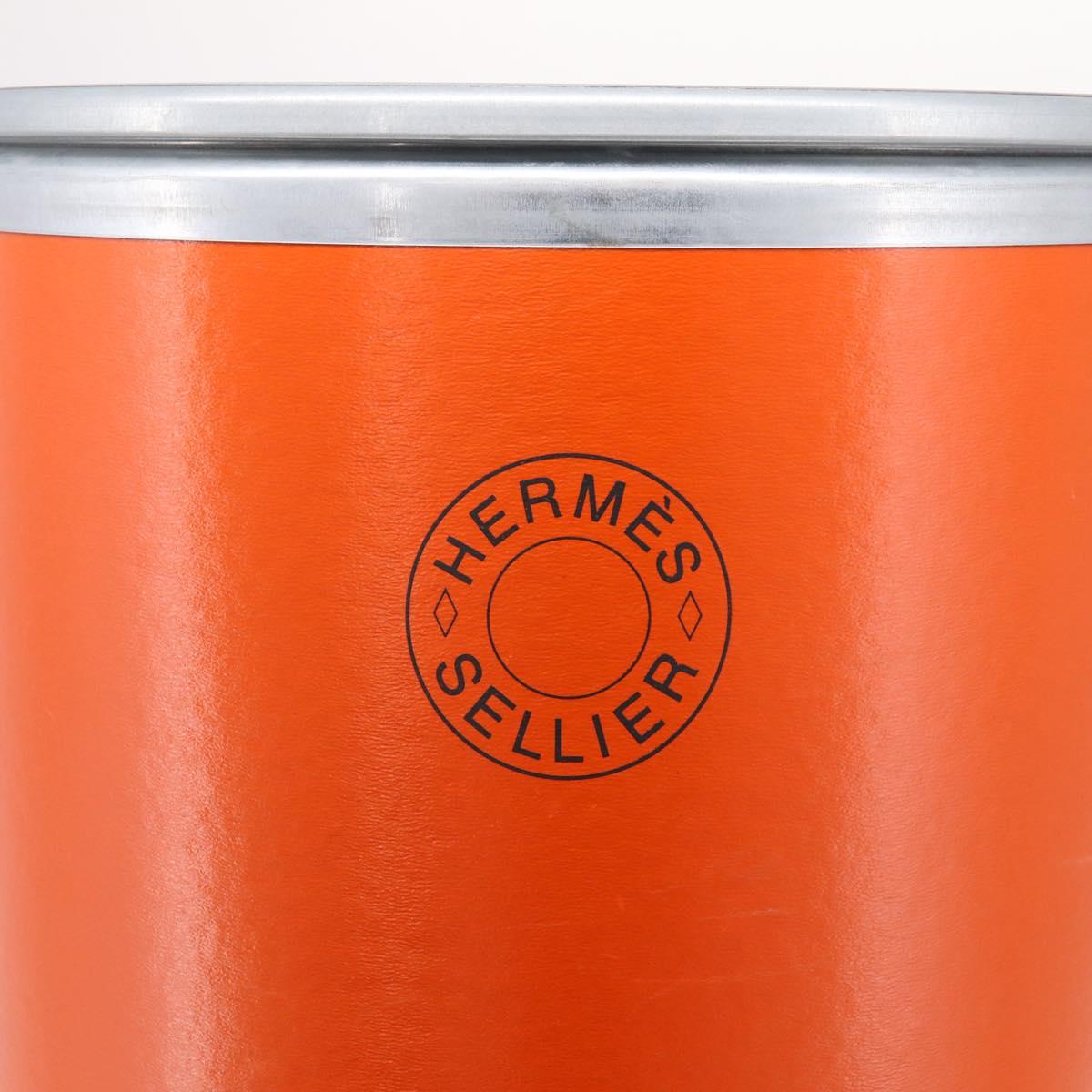 HERMES Saddle Box metal Orange 800108E Auth 184918M