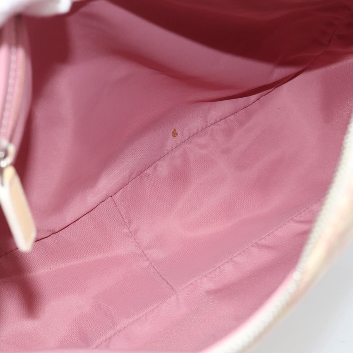 Christian Dior Trotter Canvas Shoulder Bag PVC Pink Silver Auth 184929