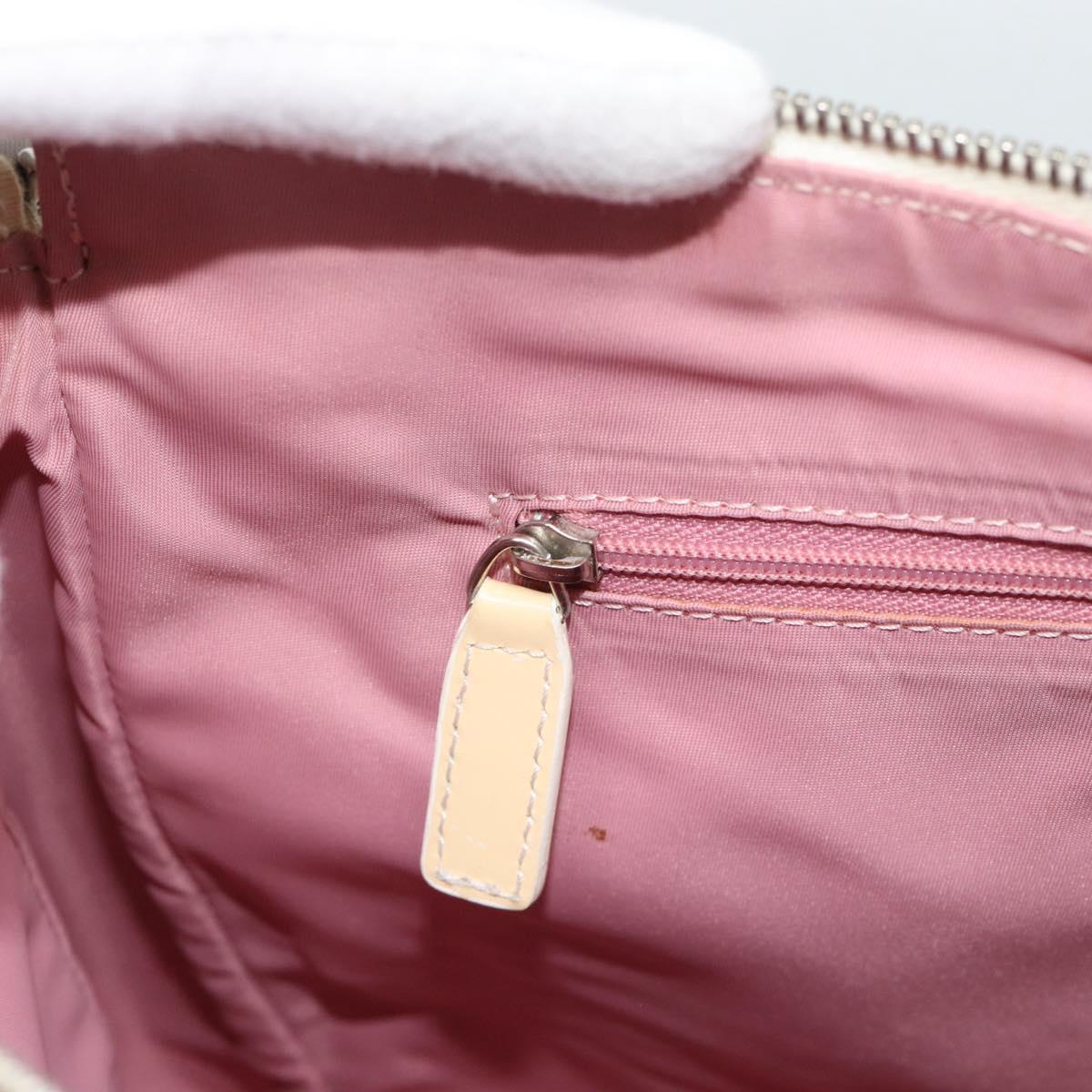 Christian Dior Trotter Canvas Shoulder Bag PVC Pink Silver Auth 184929