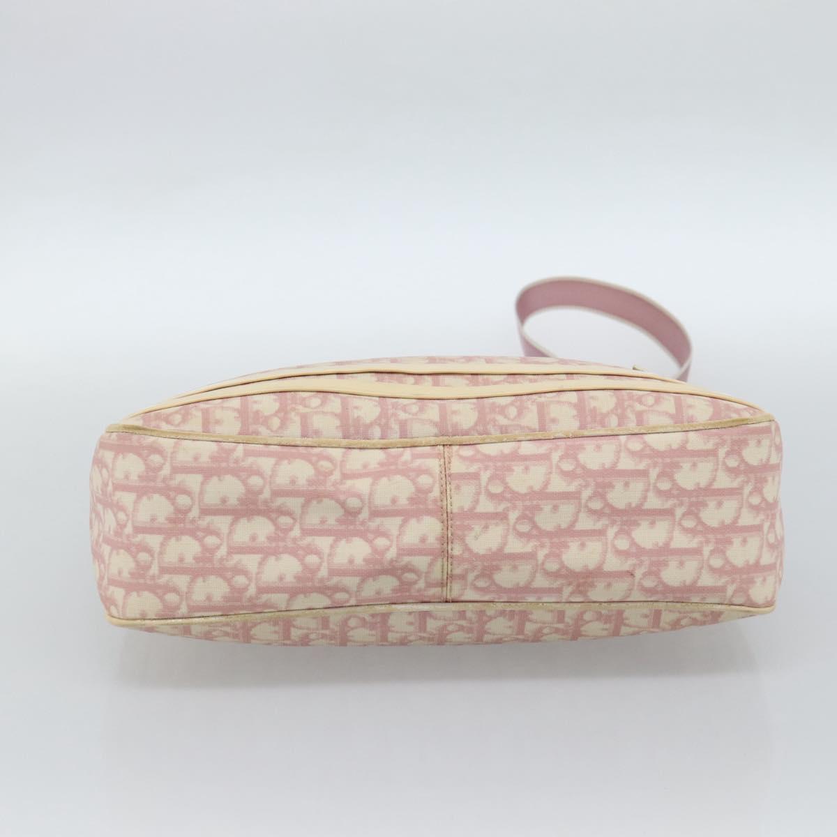 Christian Dior Trotter Canvas Shoulder Bag PVC Pink Silver Auth 184929