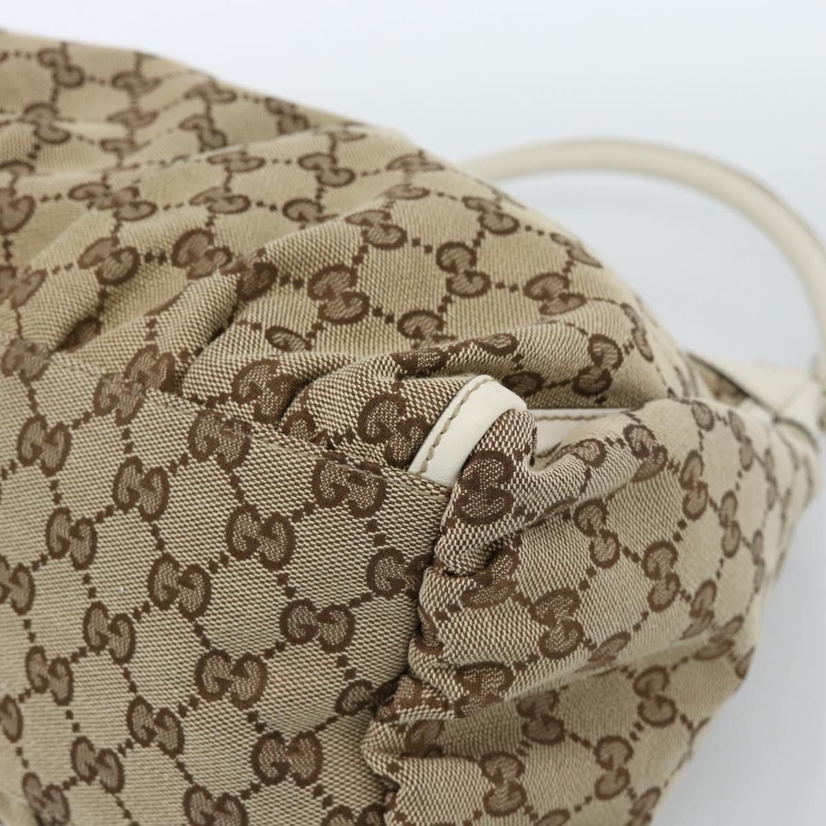 GUCCI GG Canvas Abbey Shoulder Bag Beige Gold 189833 Auth 184930V