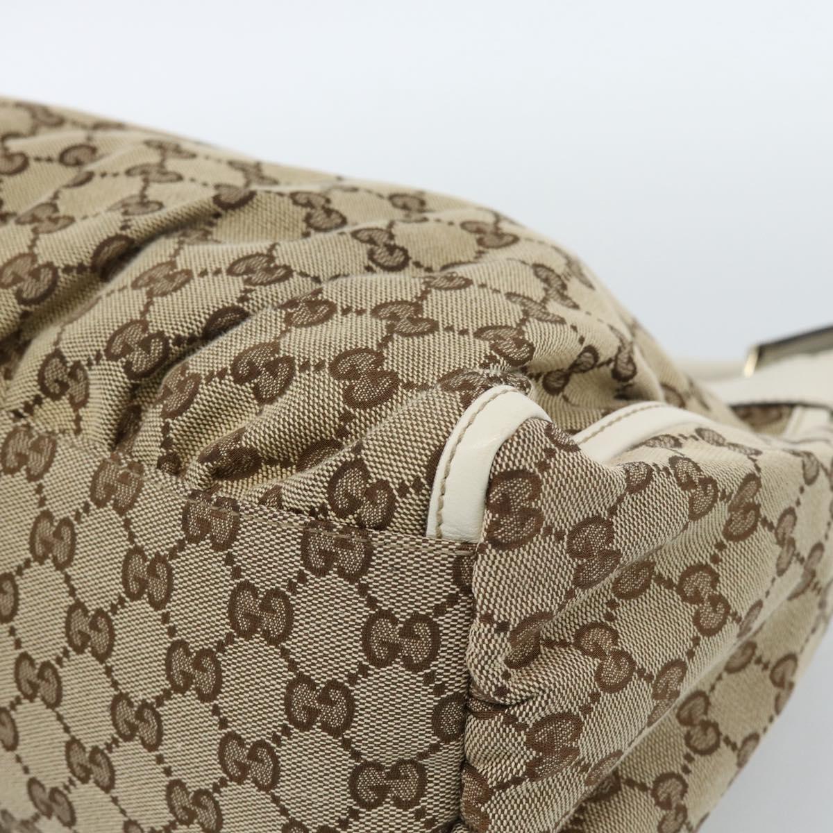 GUCCI GG Canvas Abbey Shoulder Bag Beige Gold 189833 Auth 184930V
