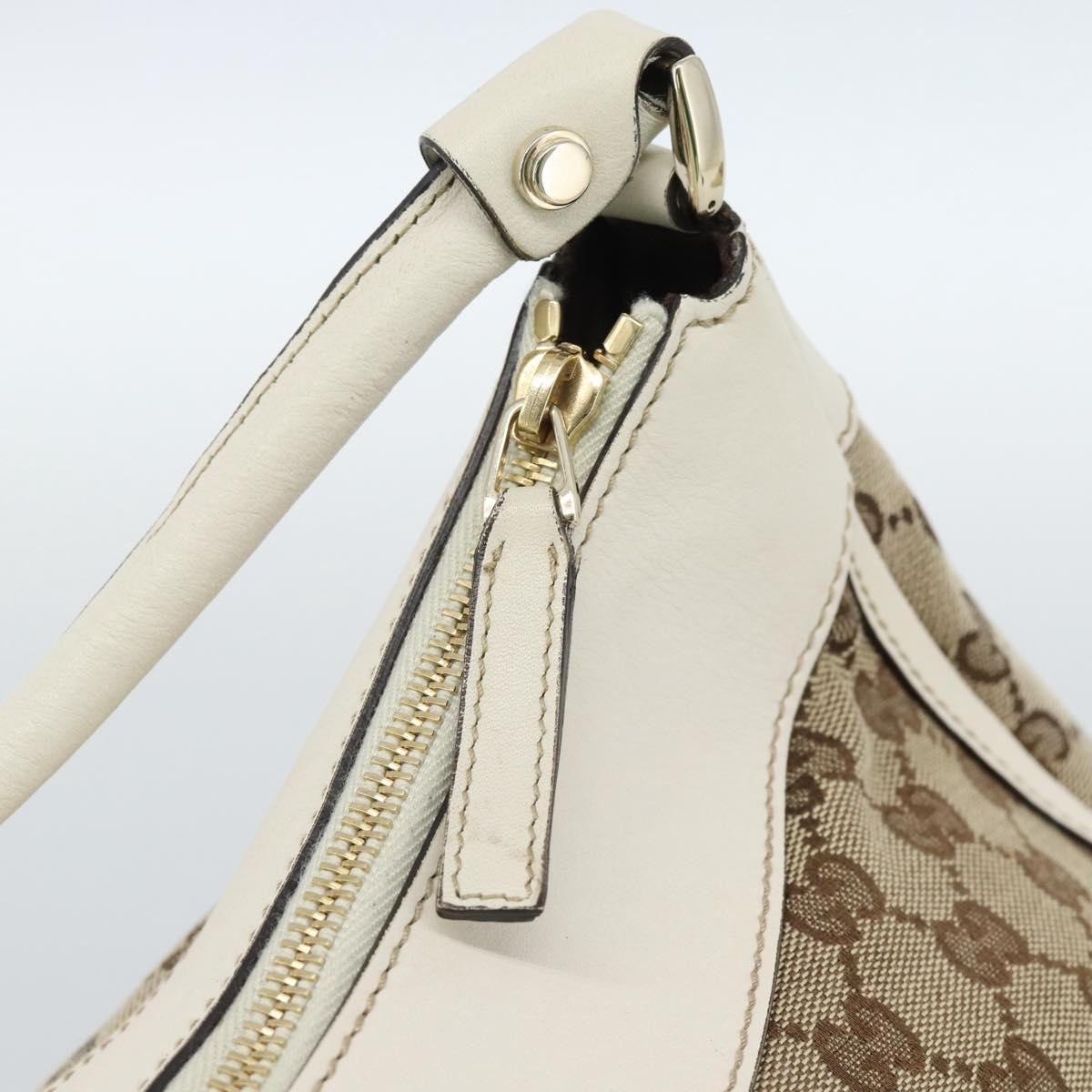 GUCCI GG Canvas Abbey Shoulder Bag Beige Gold 189833 Auth 184930V
