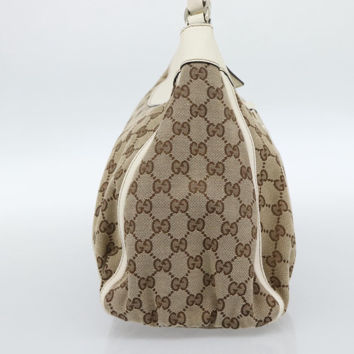GUCCI GG Canvas Abbey Shoulder Bag Beige Gold 189833 Auth 184930V
