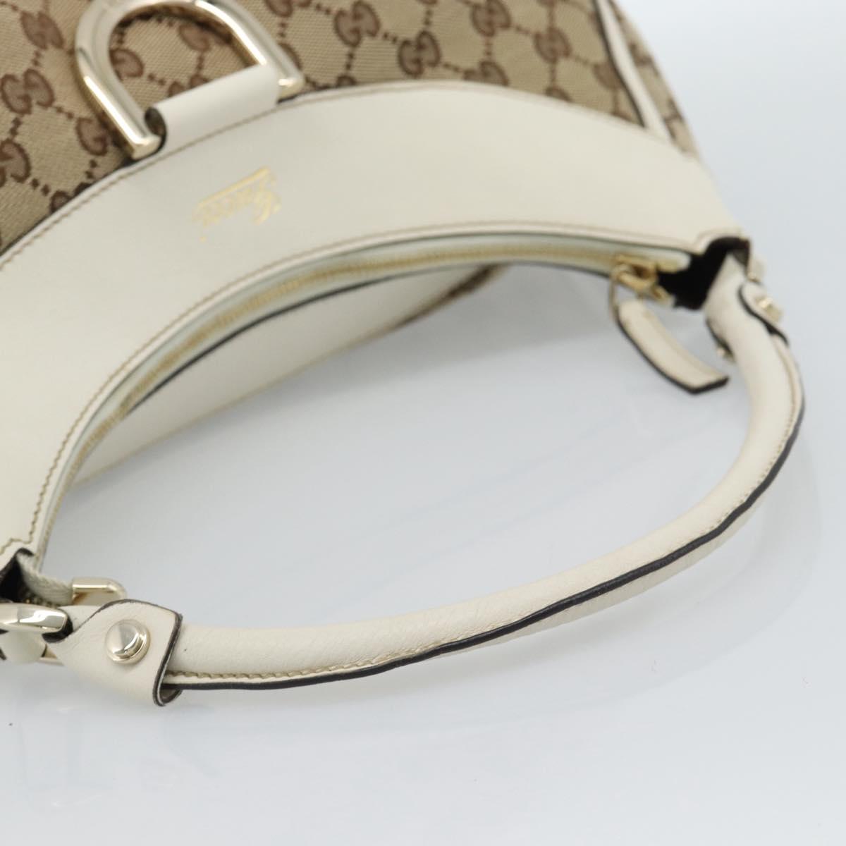 GUCCI GG Canvas Abbey Shoulder Bag Beige Gold 189833 Auth 184930V