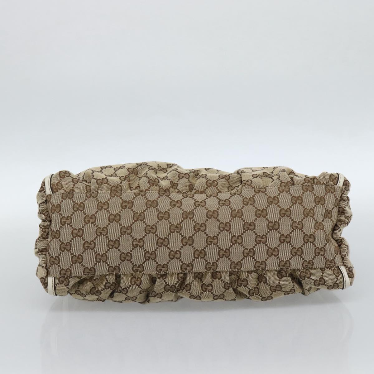GUCCI GG Canvas Abbey Shoulder Bag Beige Gold 189833 Auth 184930V