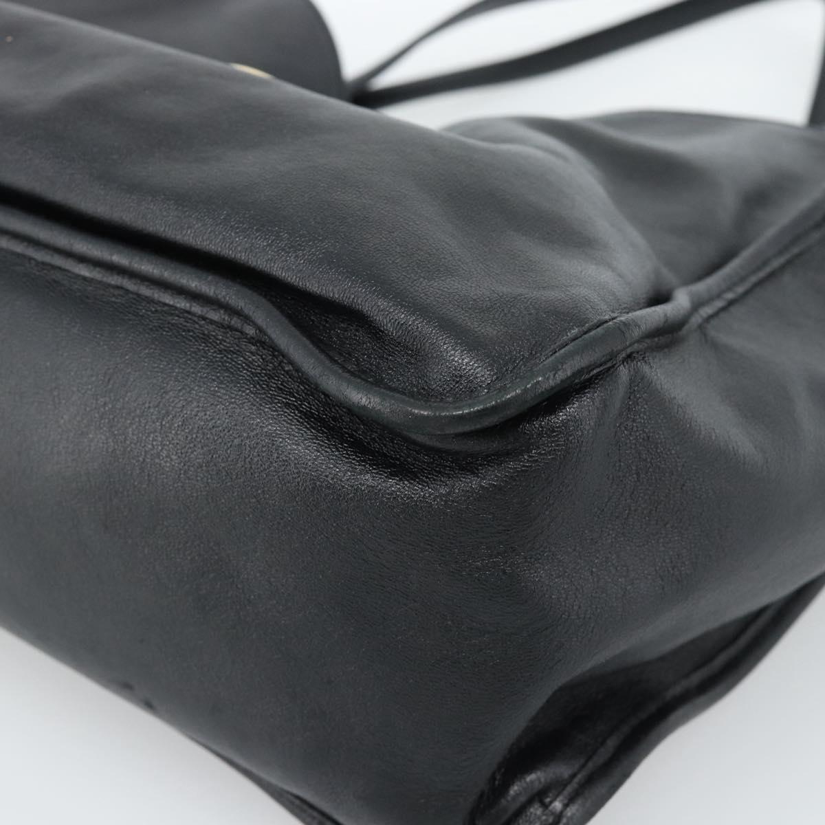 GUCCI Horsebit Tote Bag Leather Black Gold 623694 Auth 184931A