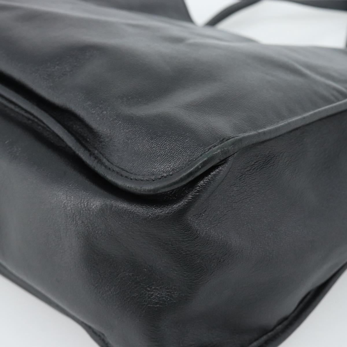 GUCCI Horsebit Tote Bag Leather Black Gold 623694 Auth 184931A