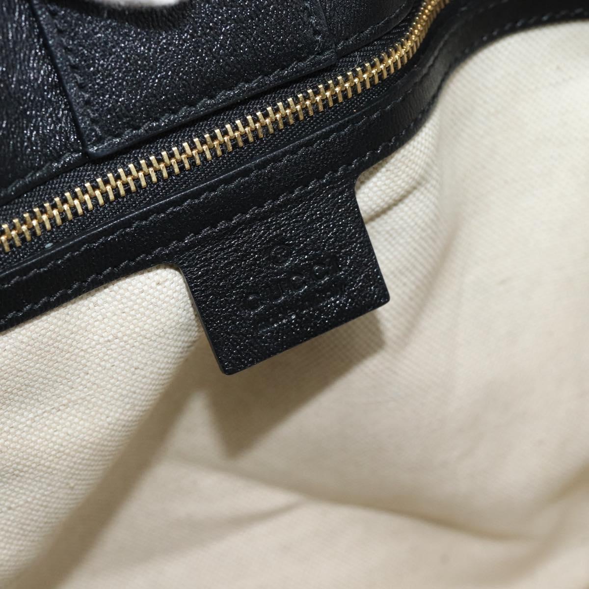 GUCCI Horsebit Tote Bag Leather Black Gold 623694 Auth 184931A