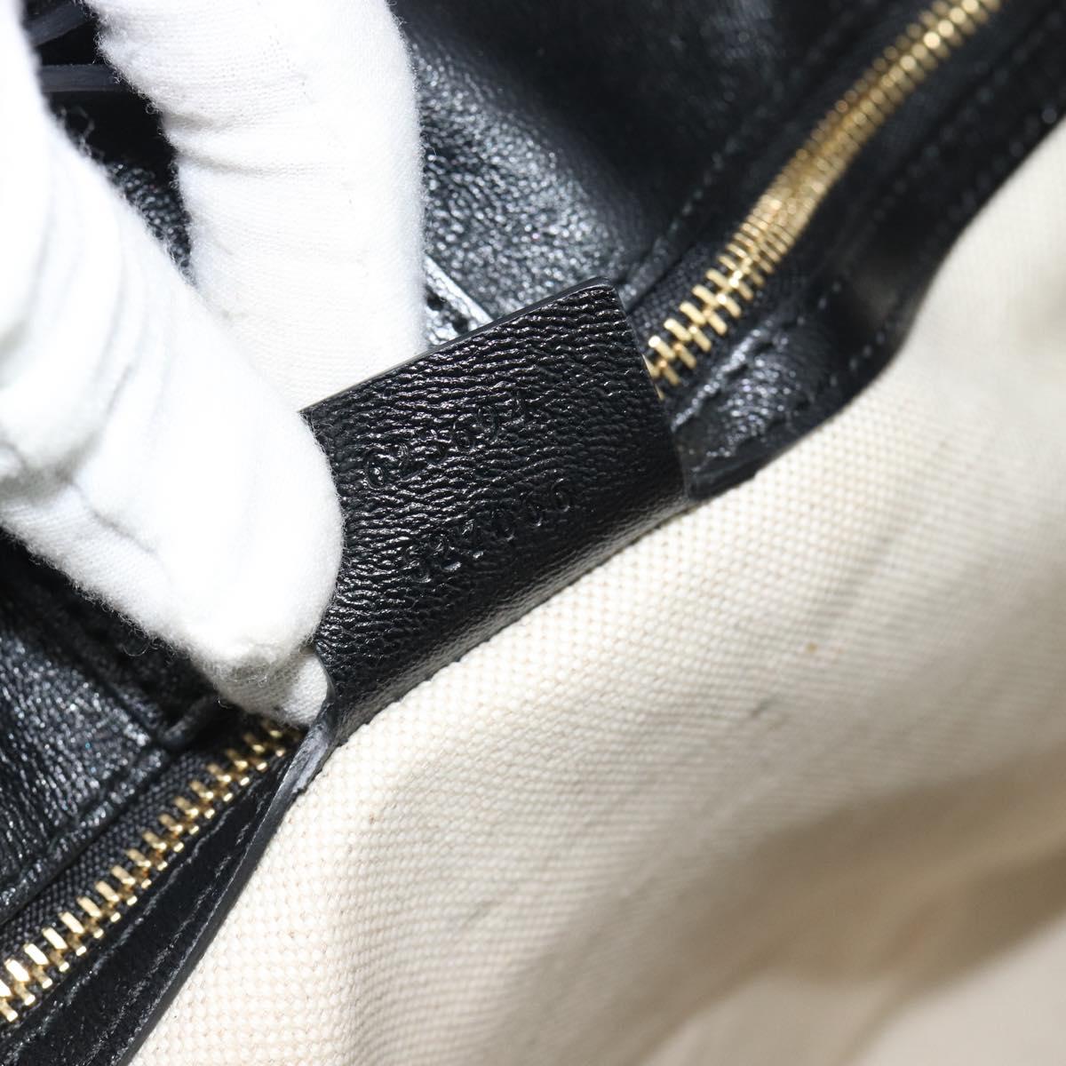 GUCCI Horsebit Tote Bag Leather Black Gold 623694 Auth 184931A
