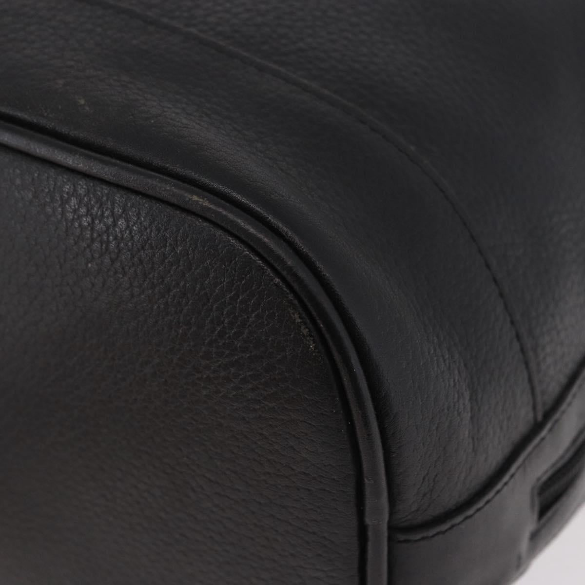 Burberrys Shoulder Bag Leather Black Gold Auth 184932