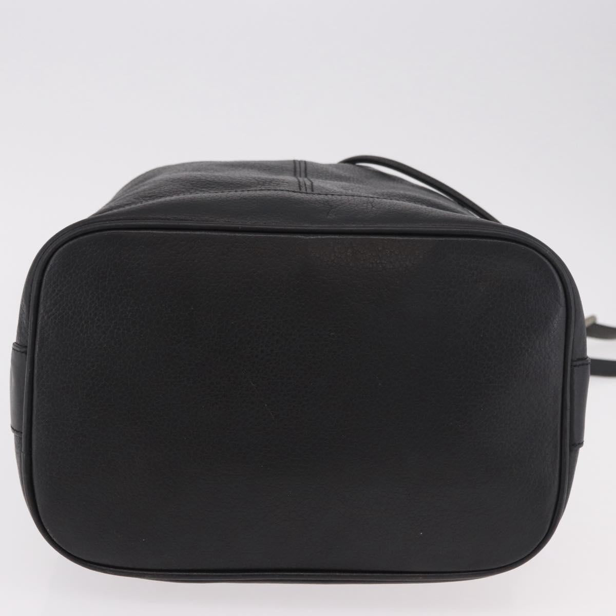 Burberrys Shoulder Bag Leather Black Gold Auth 184932