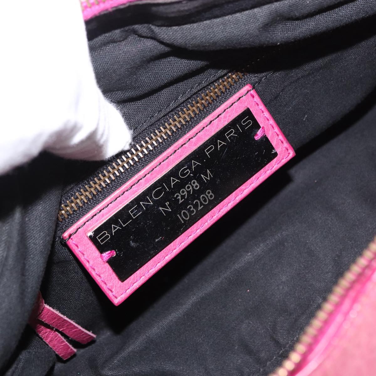 BALENCIAGA The First Hand Bag Leather 2way Pink 103208 Auth 184935SM