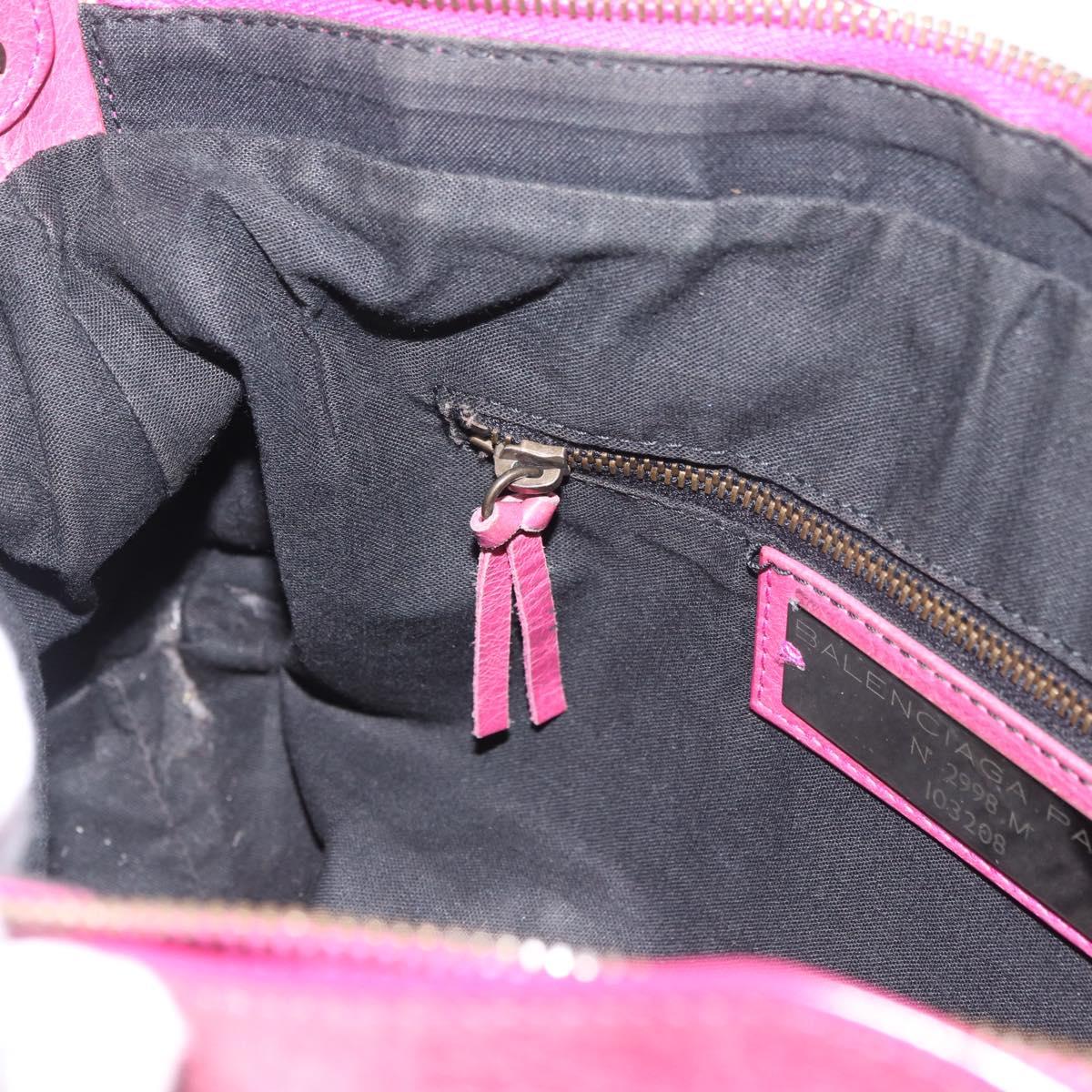BALENCIAGA The First Hand Bag Leather 2way Pink 103208 Auth 184935SM