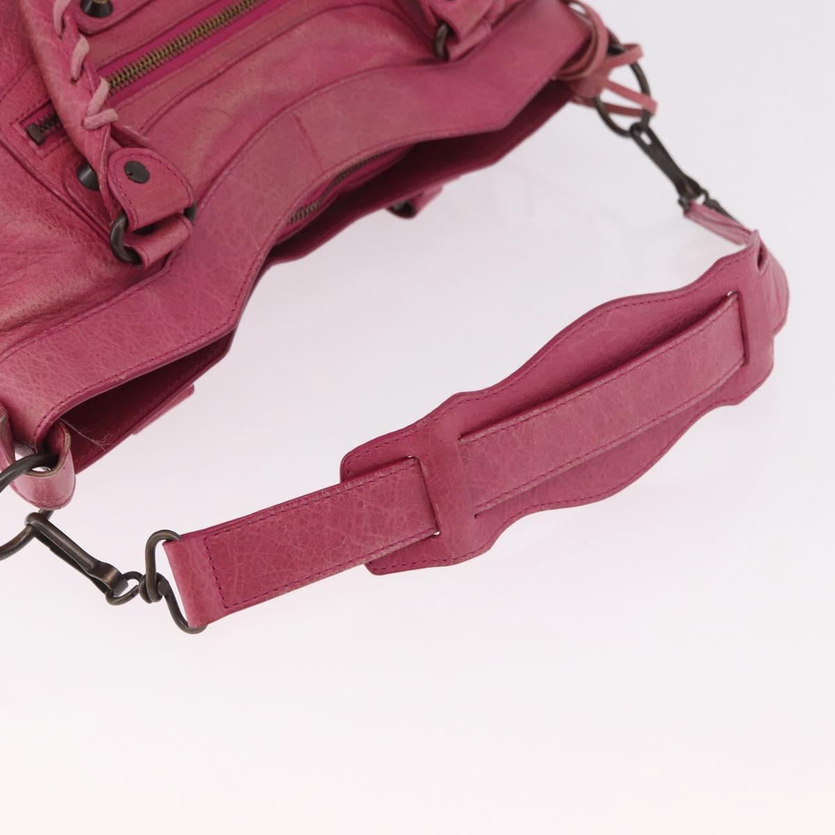 BALENCIAGA The First Hand Bag Leather 2way Pink 103208 Auth 184935SM