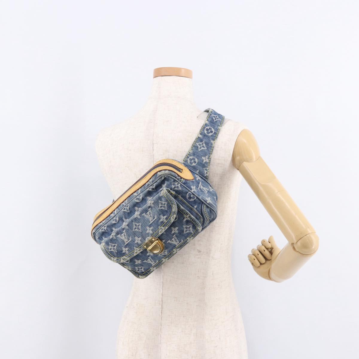 LOUIS VUITTON Monogram Denim Bum Bag Body Bag Blue M95347 LV Auth 184945SAV