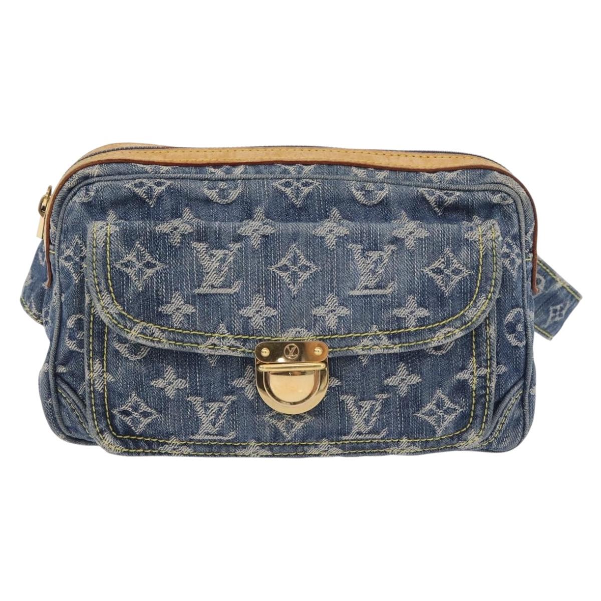 LOUIS VUITTON Monogram Denim Bum Bag Body Bag Blue M95347 LV Auth 184945SAV