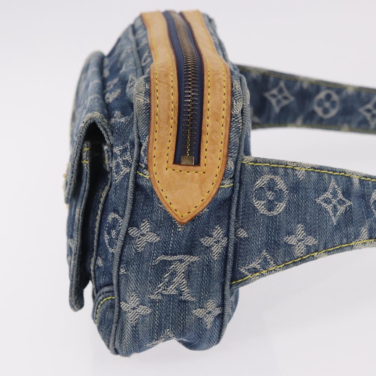 LOUIS VUITTON Monogram Denim Bum Bag Body Bag Blue M95347 LV Auth 184945SAV