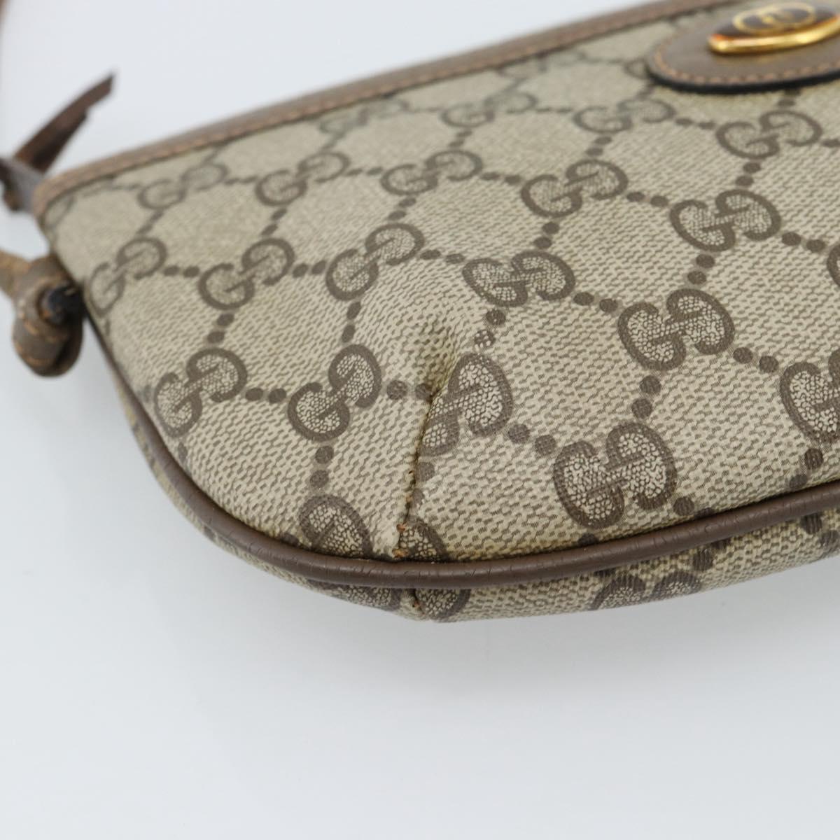 GUCCI GG Supreme Shoulder Bag PVC Beige Gold 904 02 020 Auth 184952
