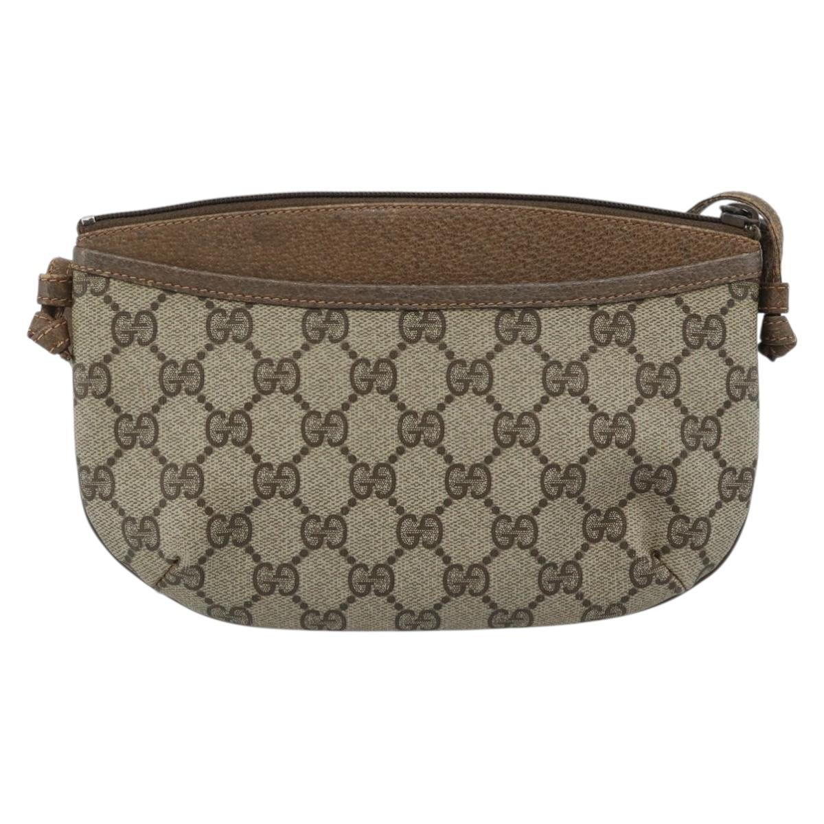 GUCCI GG Supreme Shoulder Bag PVC Beige Gold 904 02 020 Auth 184952