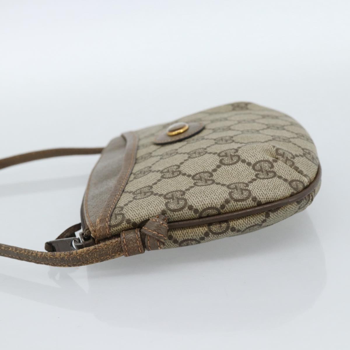 GUCCI GG Supreme Shoulder Bag PVC Beige Gold 904 02 020 Auth 184952