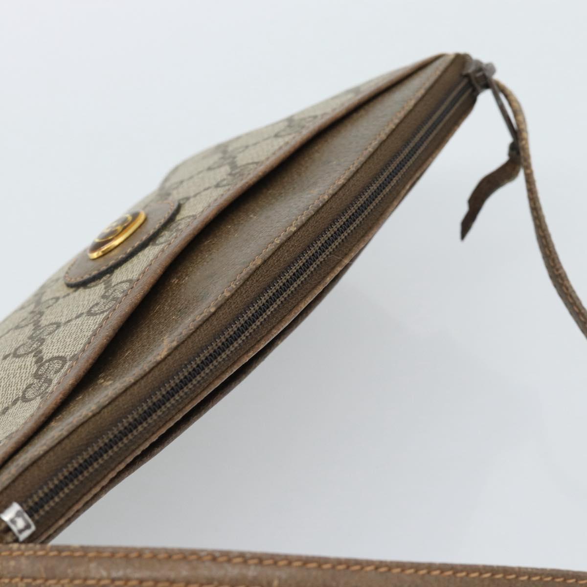 GUCCI GG Supreme Shoulder Bag PVC Beige Gold 904 02 020 Auth 184952