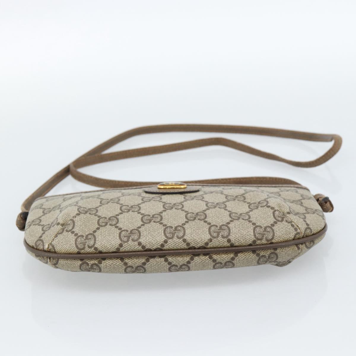 GUCCI GG Supreme Shoulder Bag PVC Beige Gold 904 02 020 Auth 184952