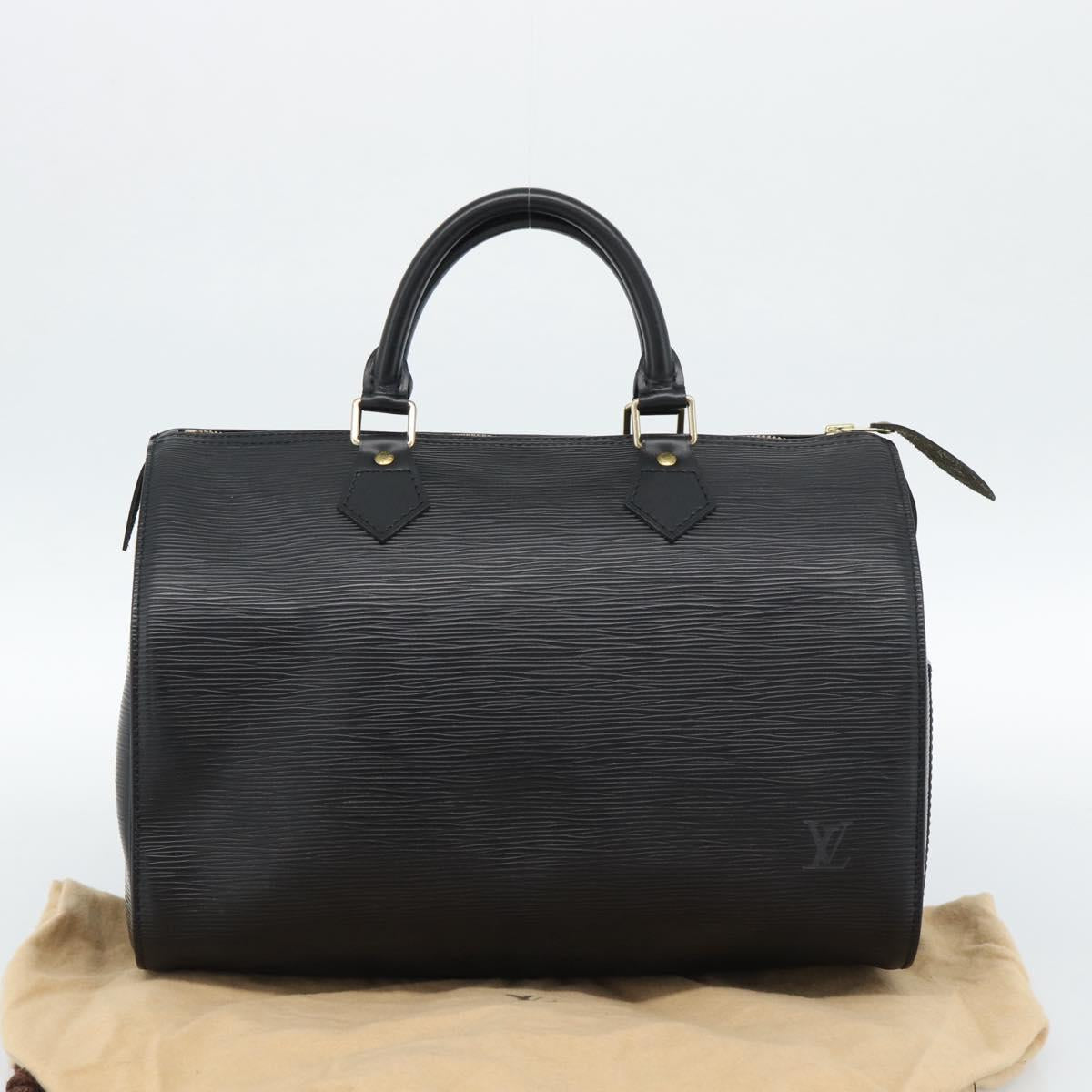 LOUIS VUITTON Epi Speedy 30 Hand Bag Noir Black M43002 LV Auth 184956V