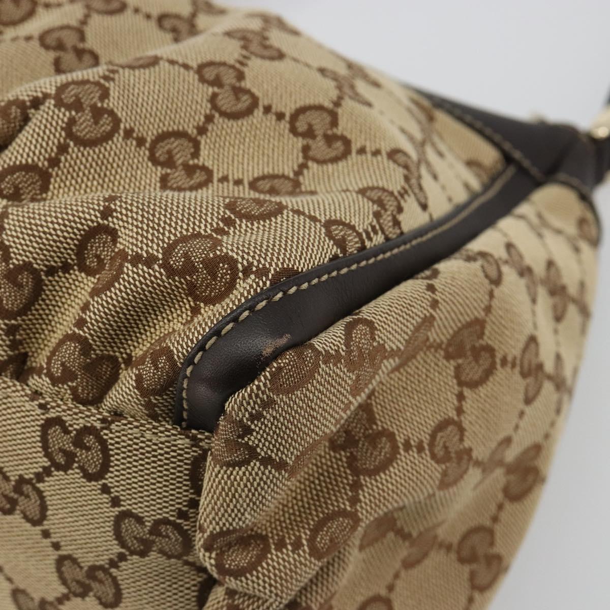 GUCCI Abbey GG Canvas Shoulder Bag Beige Gold 190525 Auth 184958SV