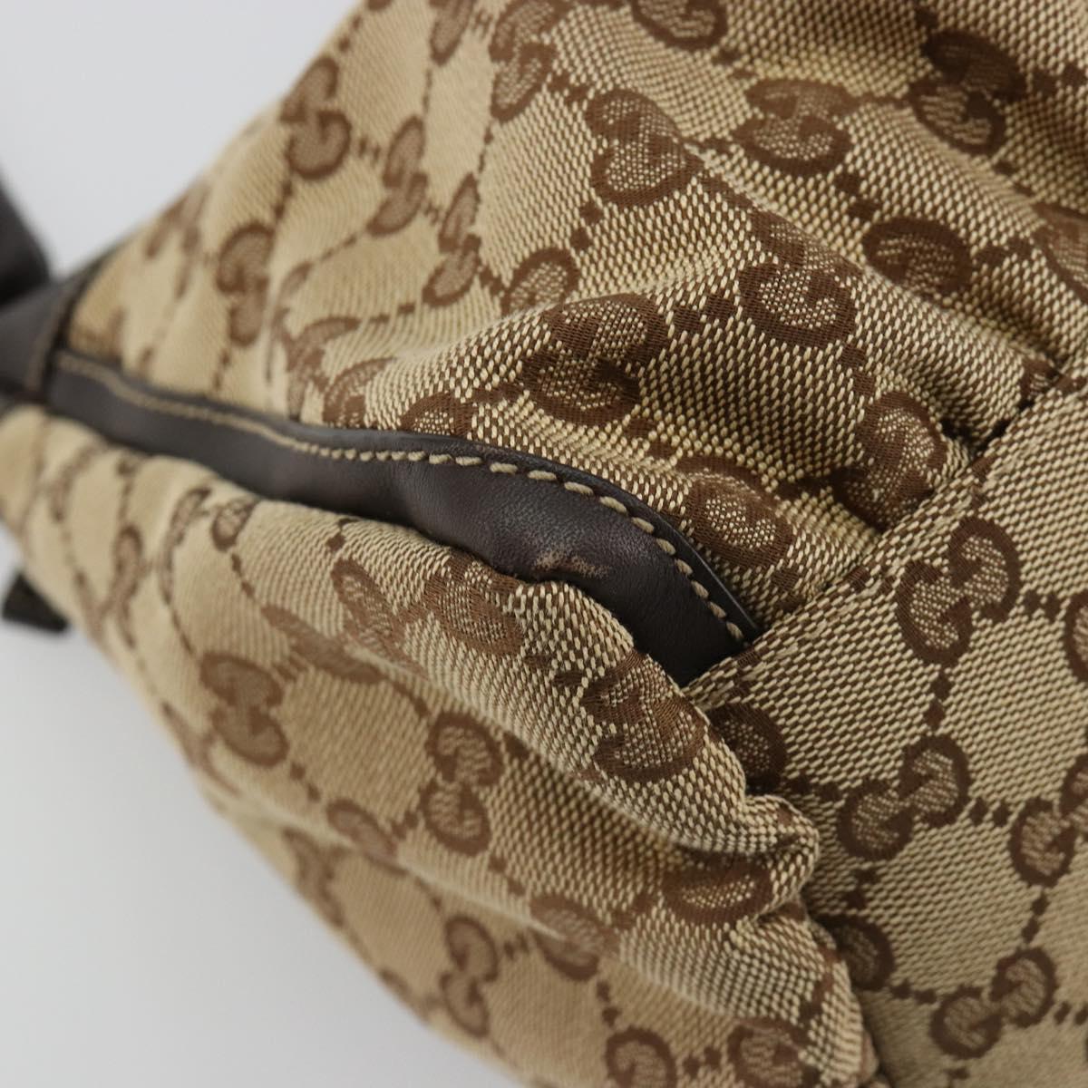 GUCCI Abbey GG Canvas Shoulder Bag Beige Gold 190525 Auth 184958SV