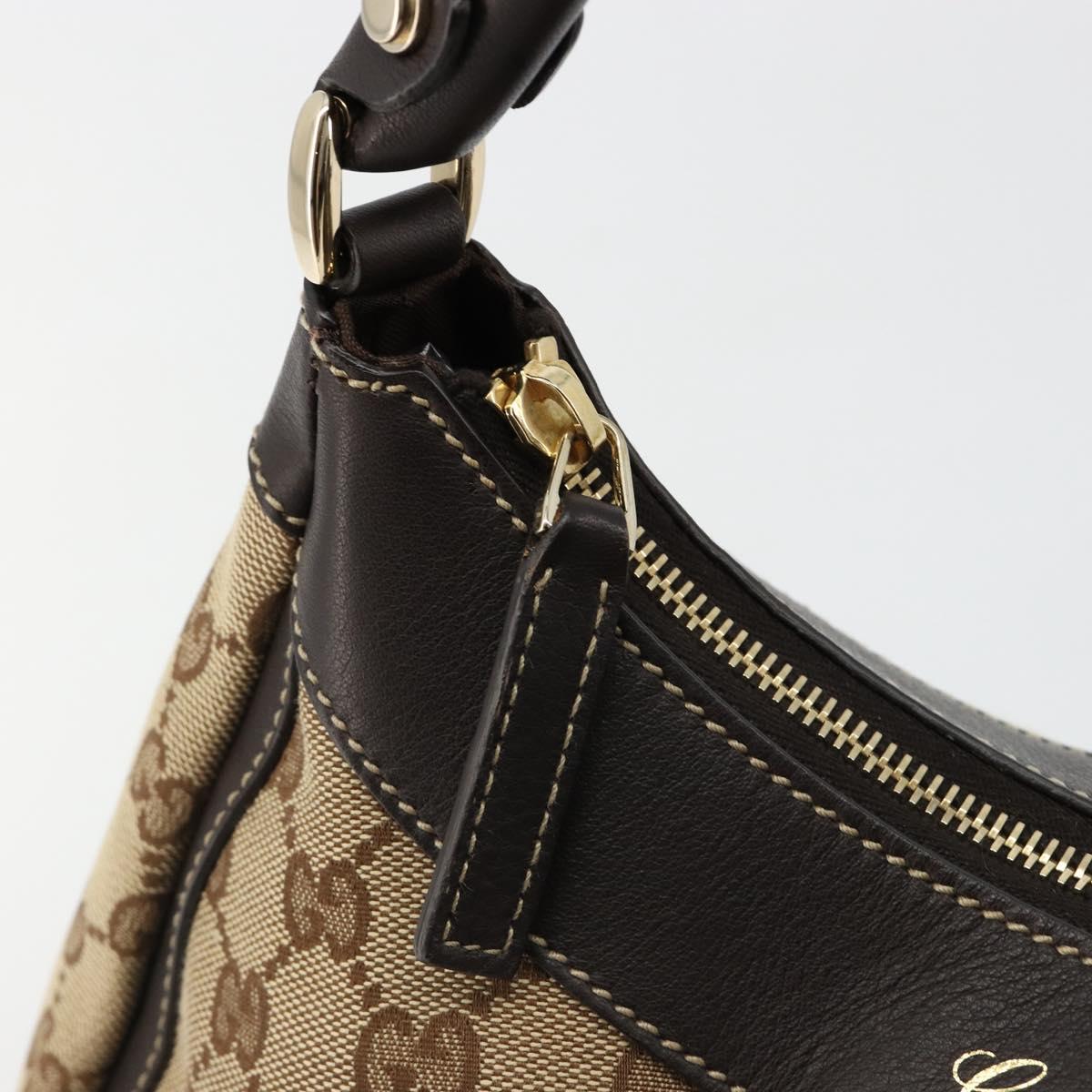 GUCCI Abbey GG Canvas Shoulder Bag Beige Gold 190525 Auth 184958SV