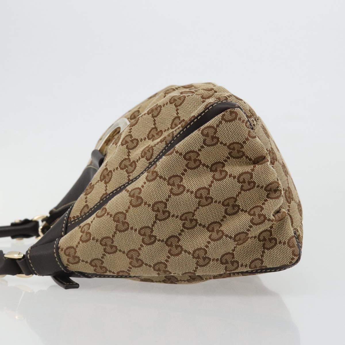 GUCCI Abbey GG Canvas Shoulder Bag Beige Gold 190525 Auth 184958SV
