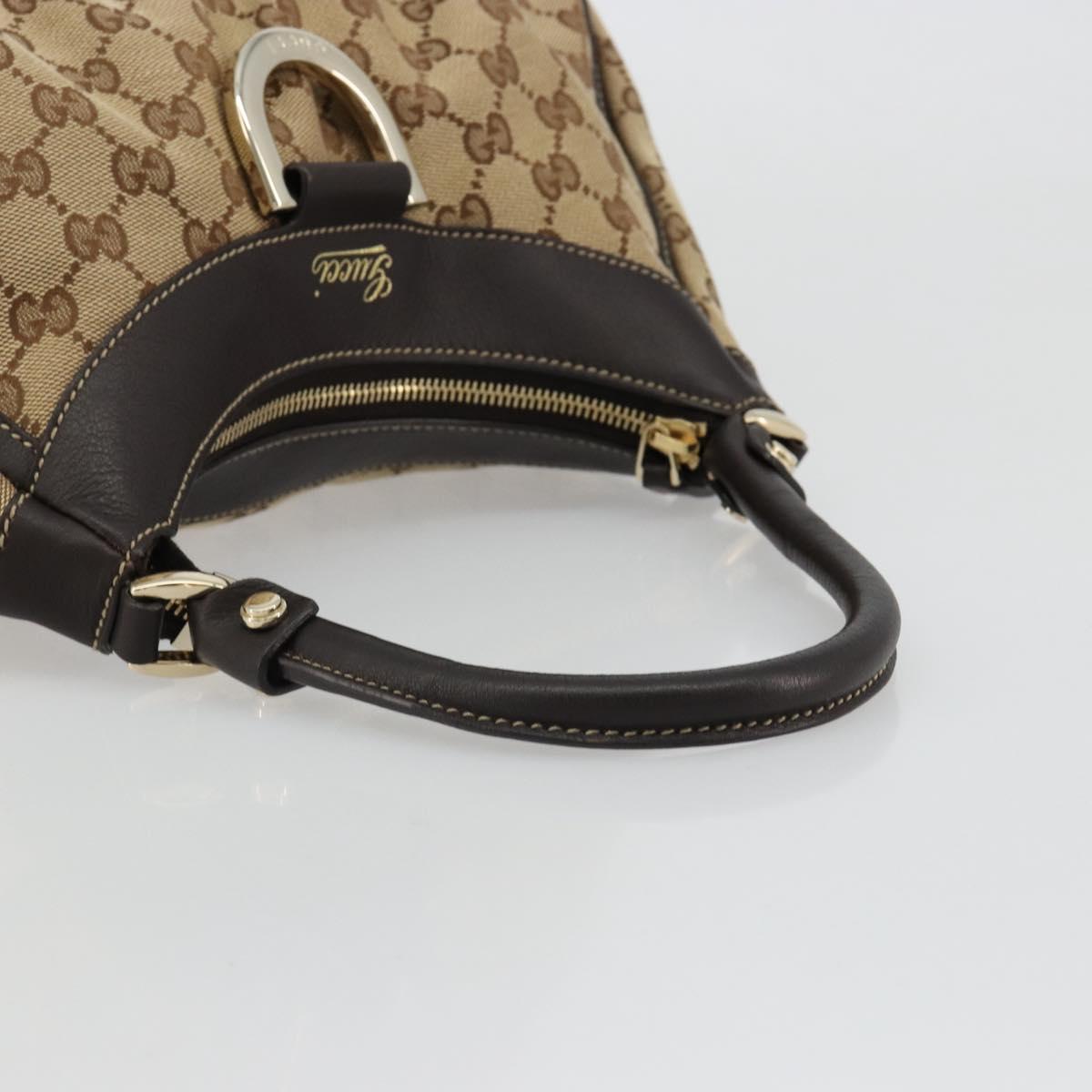 GUCCI Abbey GG Canvas Shoulder Bag Beige Gold 190525 Auth 184958SV